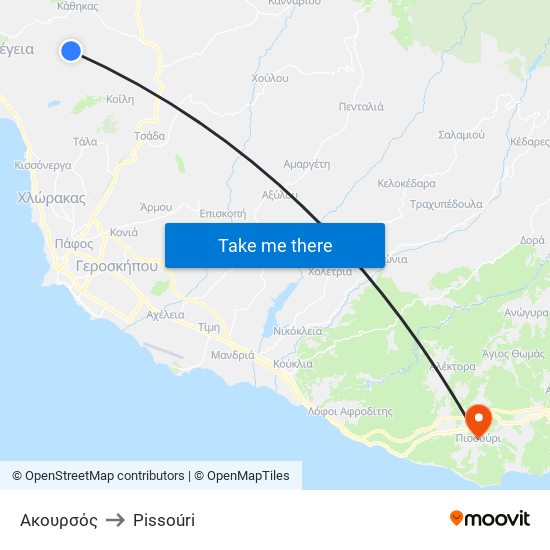 Ακουρσός to Pissoúri map