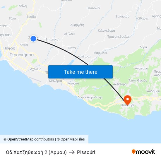 Οδ.Χατζηθεωρή 2 (Αρμου) to Pissoúri map