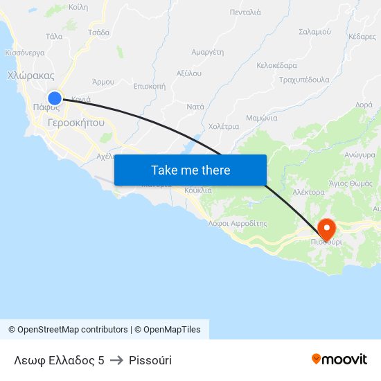 Λεωφ Ελλαδος 5 to Pissoúri map
