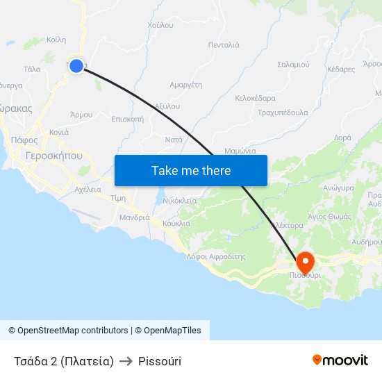 Τσάδα 2 (Πλατεία) to Pissoúri map