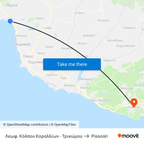 Λεωφ. Κόλπου Κοραλλίων - Τρικώμου to Pissoúri map