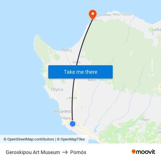 Geroskipou Art Museum to Pomós map