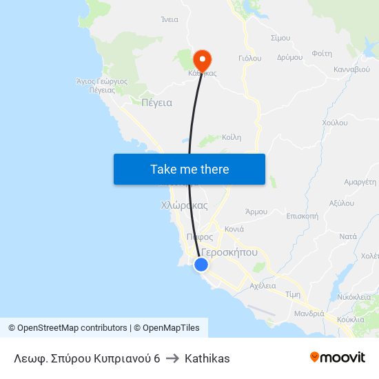 Λεωφ. Σπύρου Κυπριανού 6 to Kathikas map