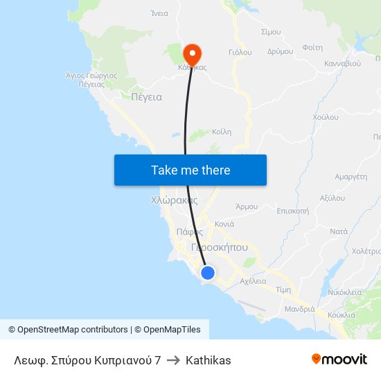 Λεωφ. Σπύρου Κυπριανού 7 to Kathikas map