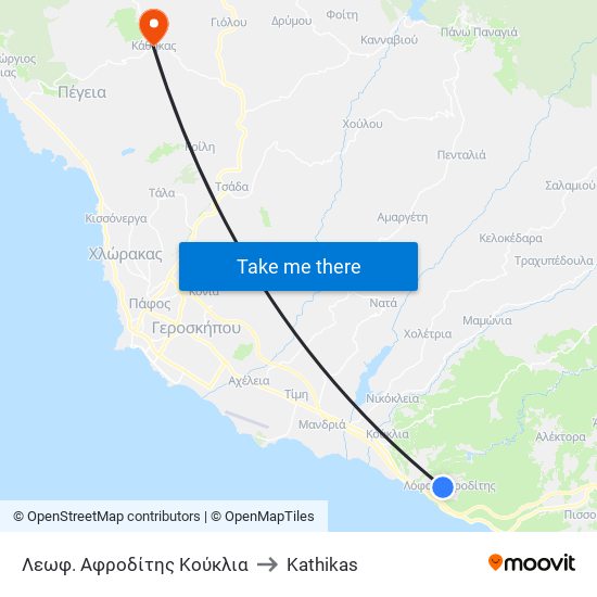 Λεωφ. Αφροδίτης Κούκλια to Kathikas map