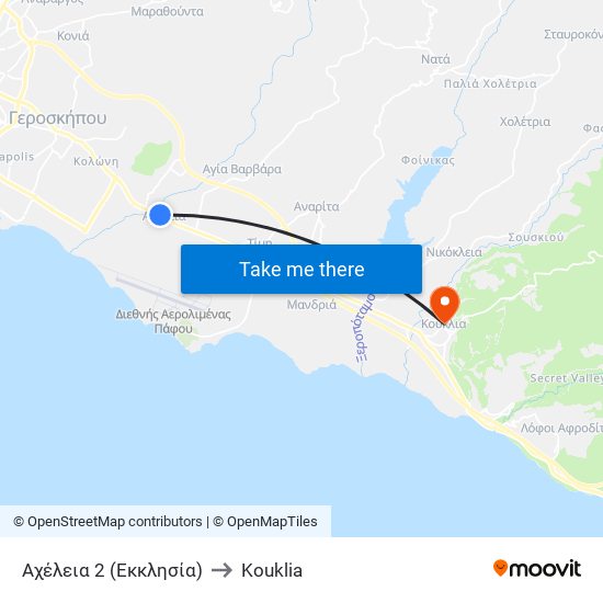 Αχέλεια 2 (Εκκλησία) to Kouklia map