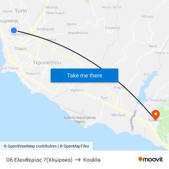 Οδ Ελευθερίας 7(Χλώρακα) to Kouklia map