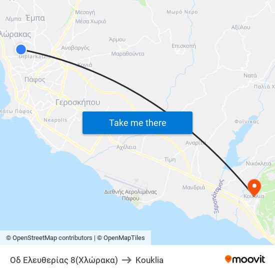 Οδ Ελευθερίας 8(Χλώρακα) to Kouklia map