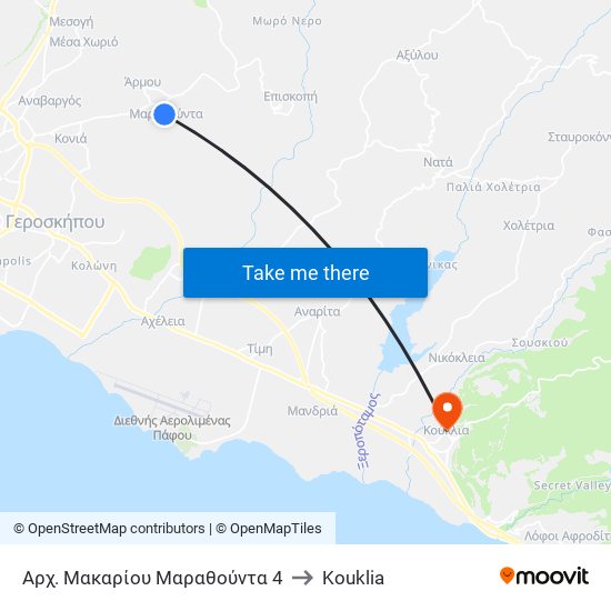 Αρχ. Μακαρίου Μαραθούντα 4 to Kouklia map