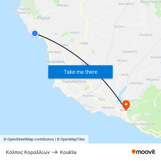 Κόλπος Κοραλλίων to Kouklia map