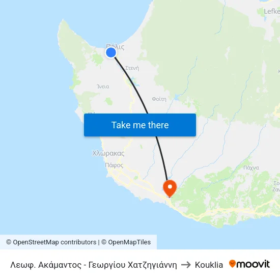 Λεωφ. Ακάμαντος - Γεωργίου Χατζηγιάννη to Kouklia map