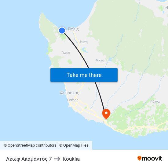 Λεωφ Ακάμαντος 7 to Kouklia map