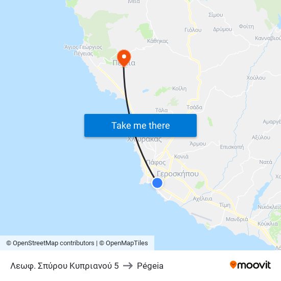 Λεωφ. Σπύρου Κυπριανού 5 to Pégeia map