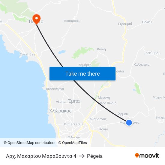 Αρχ. Μακαρίου Μαραθούντα 4 to Pégeia map