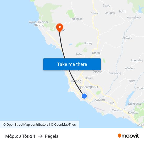 Μάριου Τόκα 1 to Pégeia map