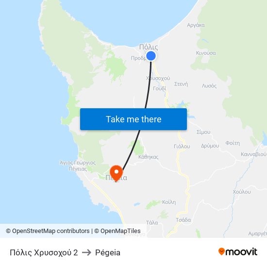 Πόλις Χρυσοχού 2 to Pégeia map