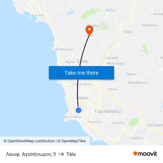 Λεωφ. Αγαπήνωρος 3 to Tála map