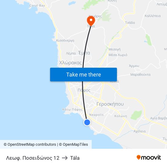 Λεωφ. Ποσειδώνος 12 to Tála map