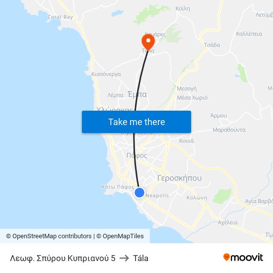 Λεωφ. Σπύρου Κυπριανού 5 to Tála map