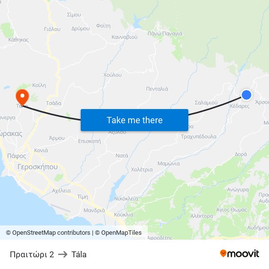 Πραιτώρι 2 to Tála map