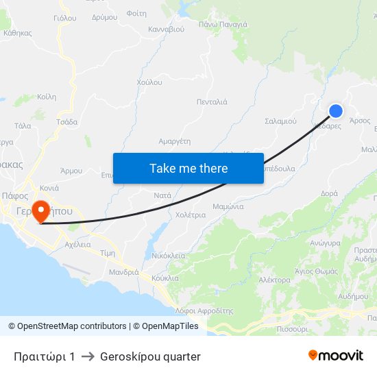 Πραιτώρι 1 to Geroskípou quarter map