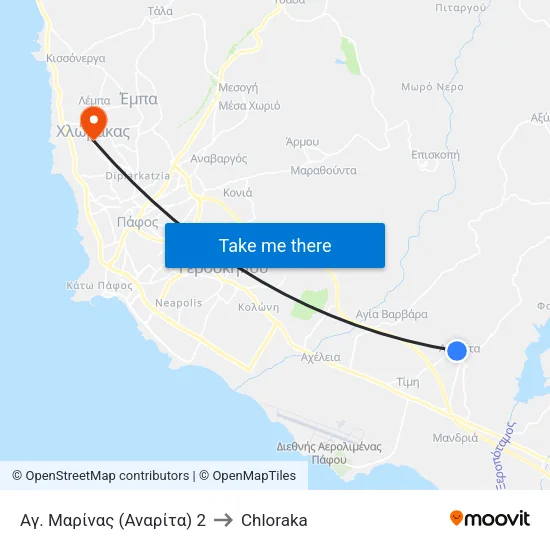 Αγ. Μαρίνας (Αναρίτα) 2 to Chloraka map