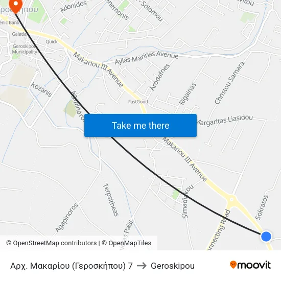Αρχ. Μακαρίου (Γεροσκήπου) 7 to Geroskipou map