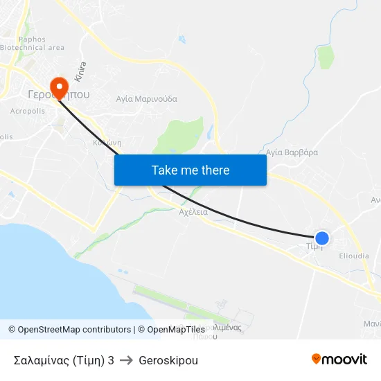Σαλαμίνας (Τίμη) 3 to Geroskipou map