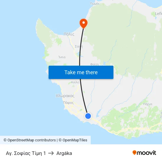 Αγ. Σοφίας Τίμη 1 to Argáka map