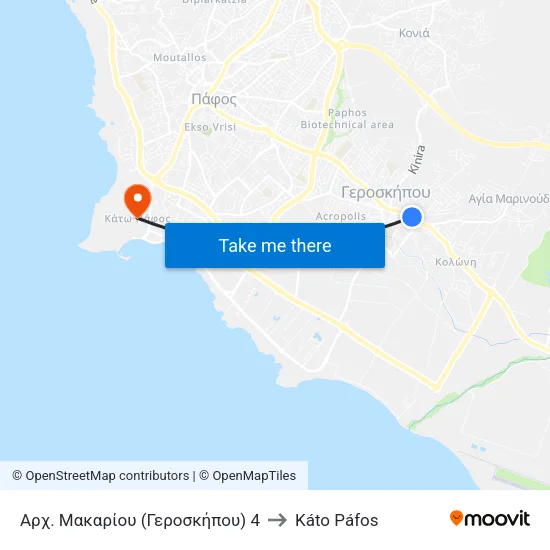 Αρχ. Μακαρίου (Γεροσκήπου) 4 to Káto Páfos map