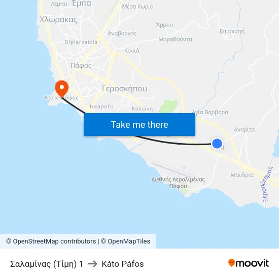 Σαλαμίνας (Τίμη) 1 to Káto Páfos map