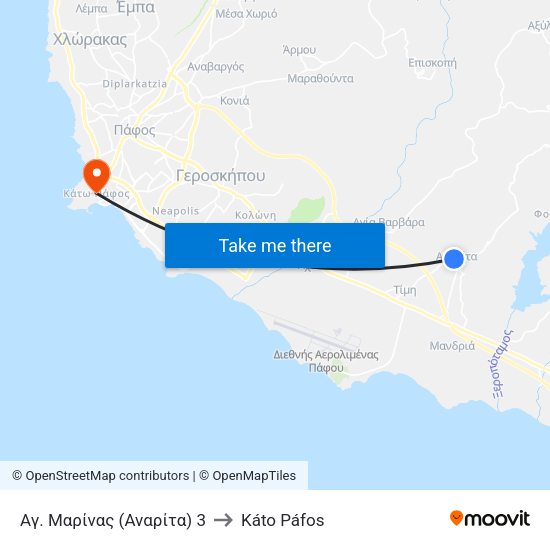 Αγ. Μαρίνας (Αναρίτα) 3 to Káto Páfos map