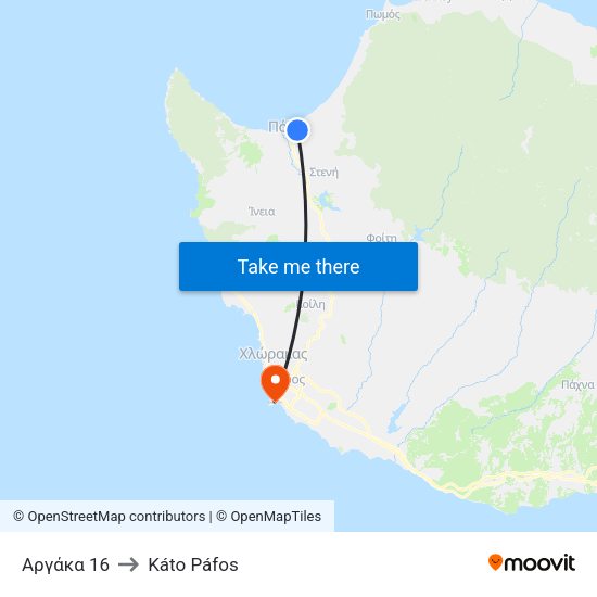 Αργάκα 16 to Káto Páfos map