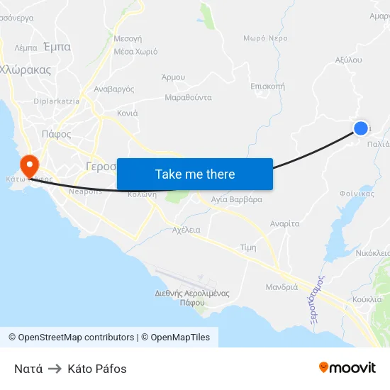 Νατά to Káto Páfos map