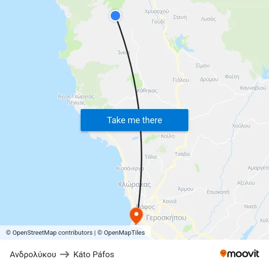 Ανδρολύκου to Káto Páfos map