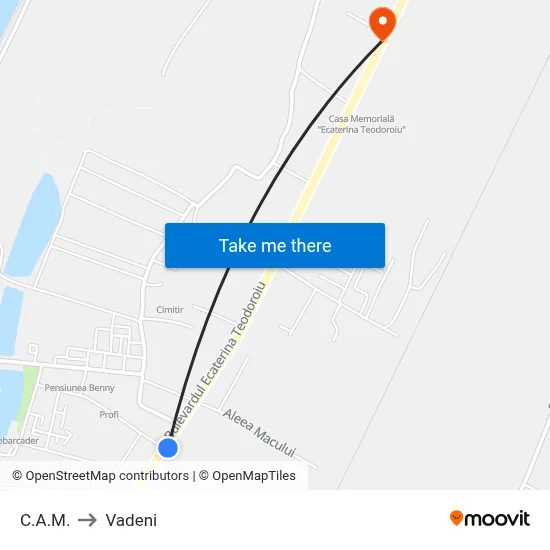 C.A.M. to Vadeni map