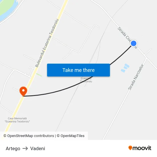 Artego to Vadeni map