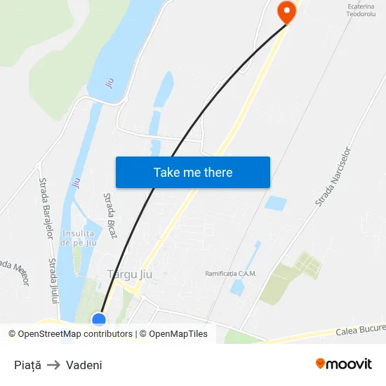 Piață to Vadeni map