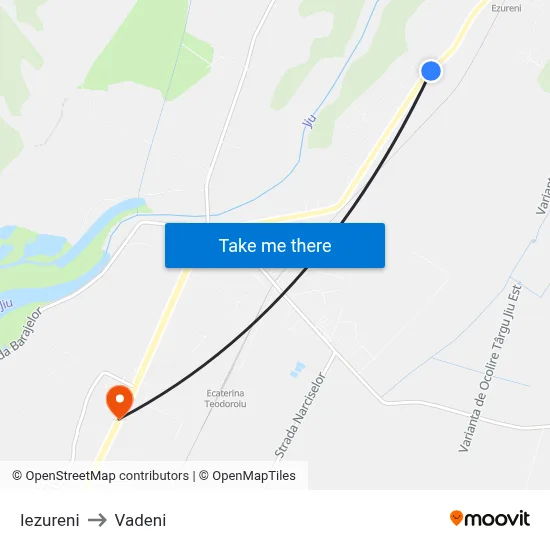 Iezureni to Vadeni map