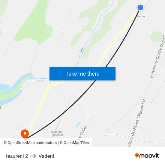 Iezureni 2 to Vadeni map