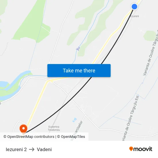 Iezureni 2 to Vadeni map