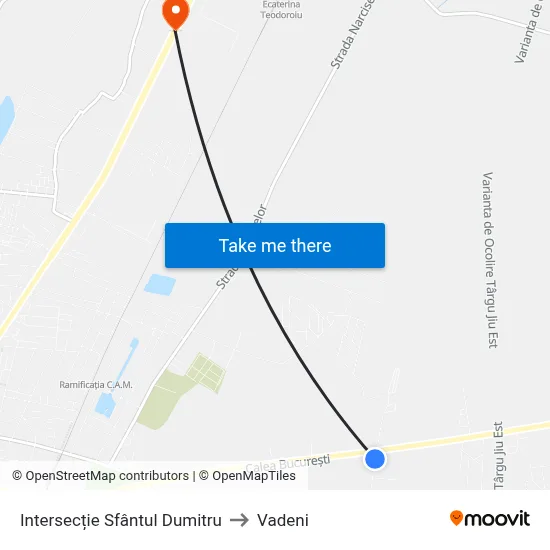 Intersecție Sfântul Dumitru to Vadeni map