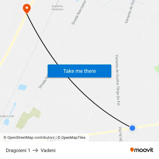 Dragoieni 1 to Vadeni map