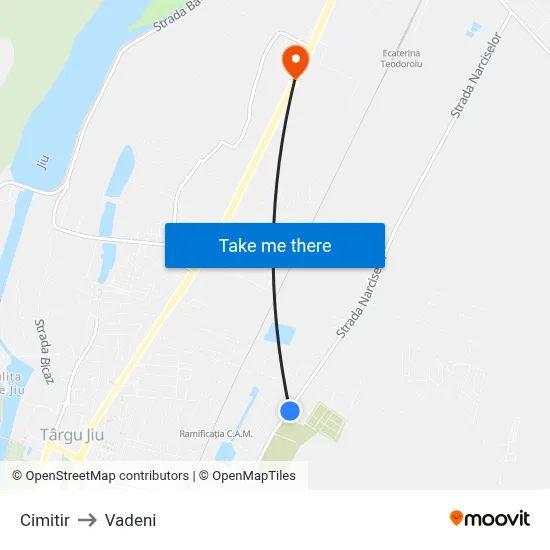 Cimitir to Vadeni map