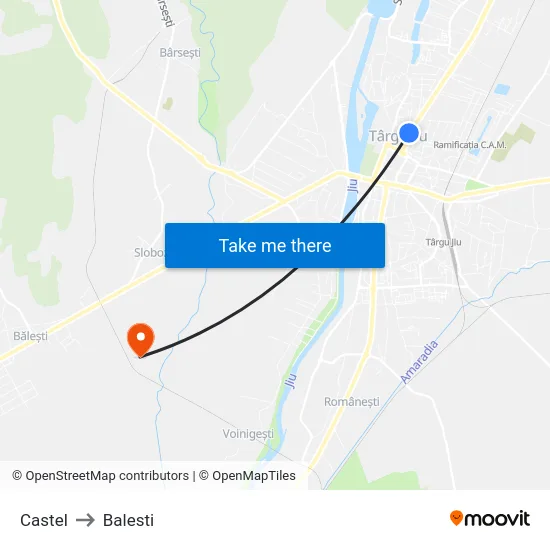 Castel to Balesti map