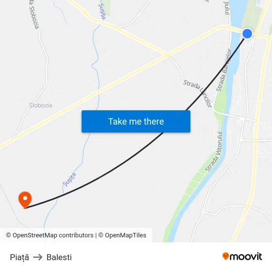 Piață to Balesti map
