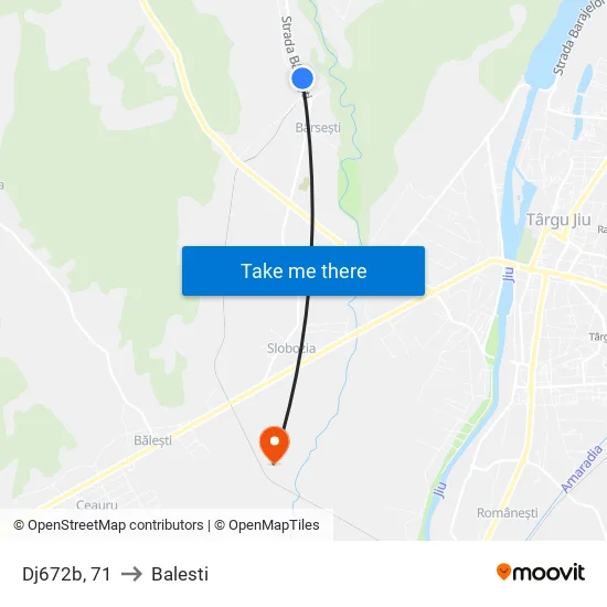 Dj672b, 71 to Balesti map