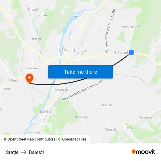 Stație to Balesti map