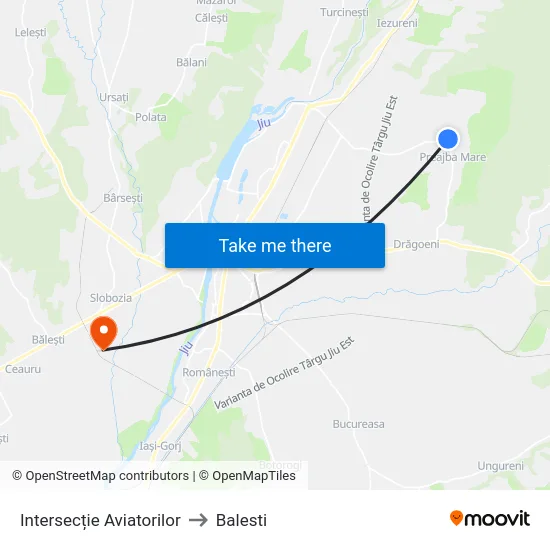 Intersecție Aviatorilor to Balesti map