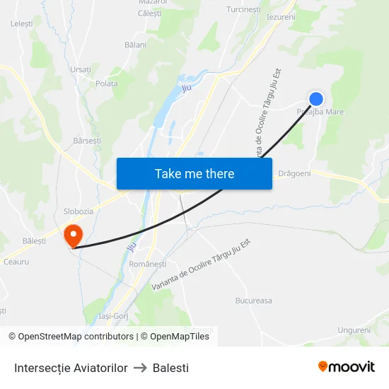Intersecție Aviatorilor to Balesti map